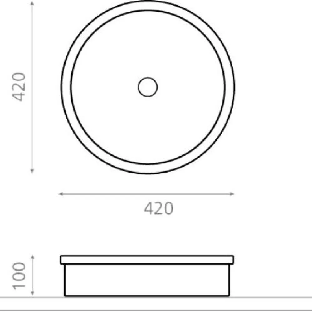 Malja-allas Belted, Ø420mm, mattavalkoinen*Bathco New