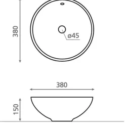 Malja-allas Ica Ø380mm kiiltävä valkoinen*Bathco Sale