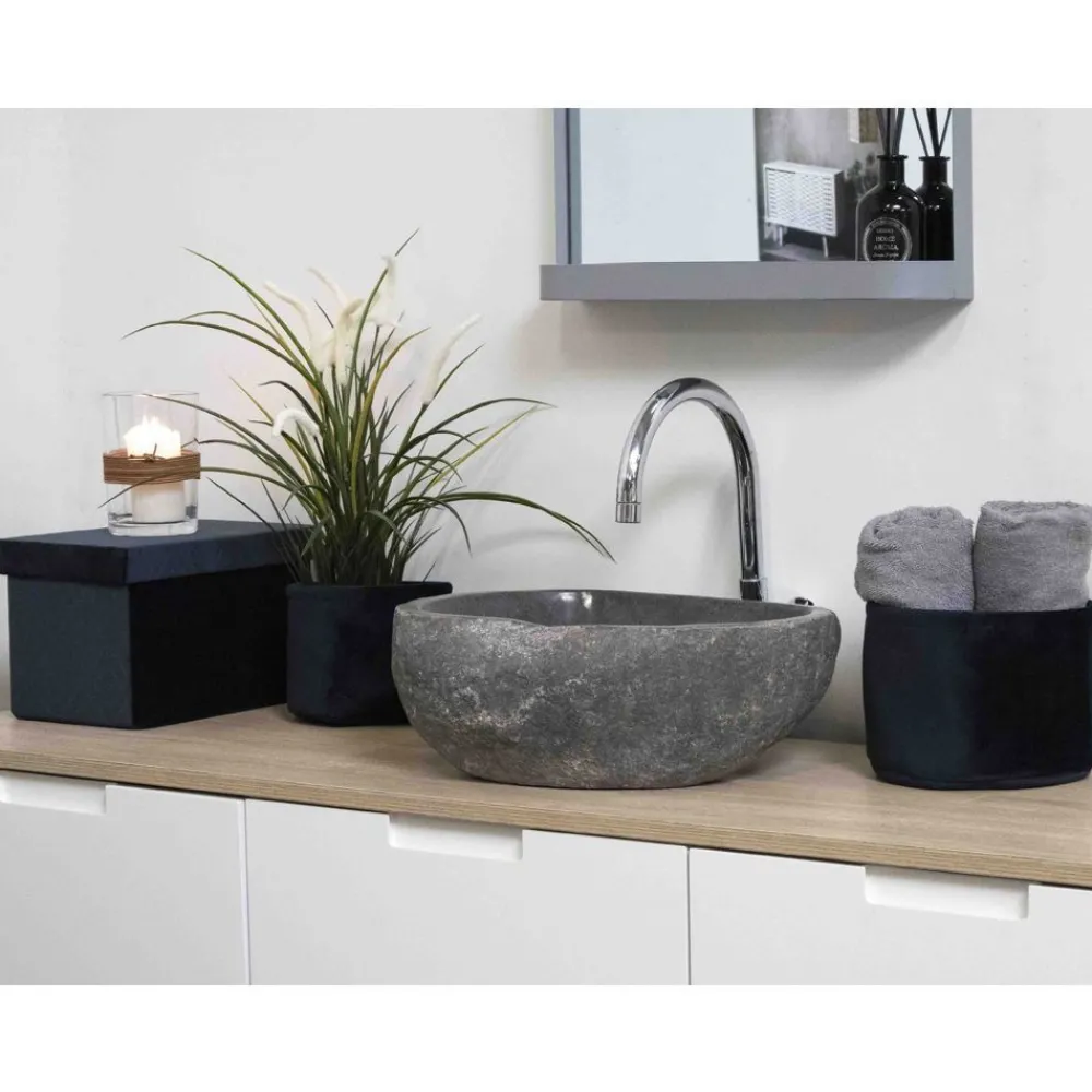 Discount Malja-allas Donau, 350x400x150mm, jokikivi, harmaa Malja-Altaat
