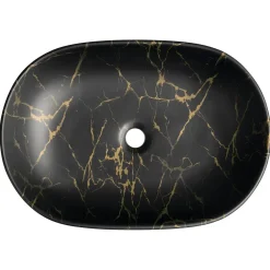Malja-allas Caleo 60x42cm, musta marmori*Interia Discount