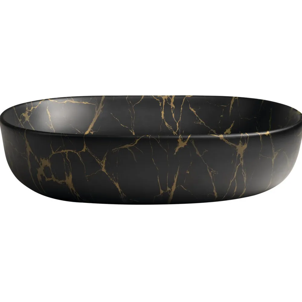 Malja-allas Caleo 60x42cm, musta marmori*Interia Discount