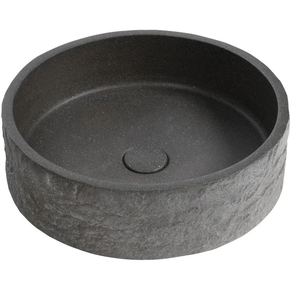 Malja-allas Ispir, 40cm, pohjaventtiili, graniittimusta*Interia Best