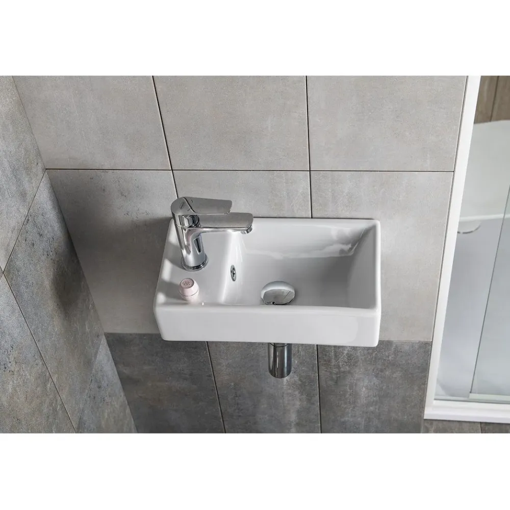 Sale Malja-allas Minos Cloakroom 400x220 mm vasen valkoinen Seinään Kiinnitettävät Altaat