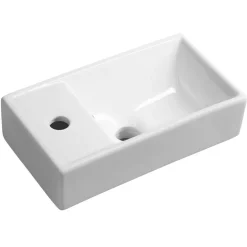Sale Malja-allas Minos Cloakroom 400x220 mm vasen valkoinen Seinään Kiinnitettävät Altaat