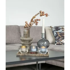 Discount Maljakko Vase, ø15x25cm, suupuhallettu lasi, savu Maljakot