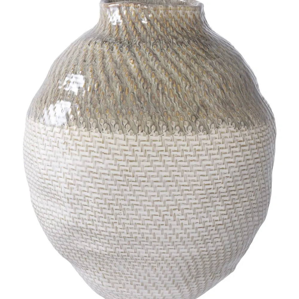 Hot Maljakko Vase, ø26x30.5cm, valkoinen/vihreä Maljakot