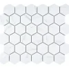Outlet Marmorimosaiikki Carrara Hexagon, 5x6cm, 6-kulmainen, matta, lasitettu Pakkasenkestävät Laatat|Lattialaatat
