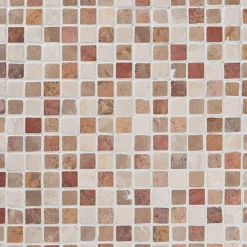 Marmorimosaiikki Square Terra-Mustard-White, verkolla, 20 x 20 mm*Qualitystone Outlet