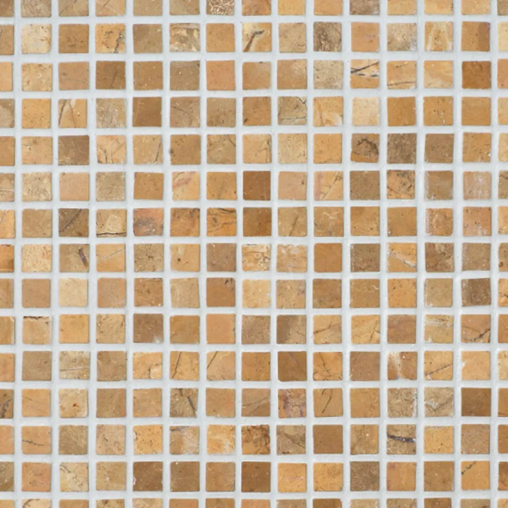 Sale Marmorimosaiikki Square Mustard, verkolla, 20 x 20 mm Mosaiikkilaatat