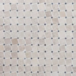Best Marmorimosaiikki Diagonal White-Gray, verkolla, 50x50/10x10 mm Mosaiikkilaatat