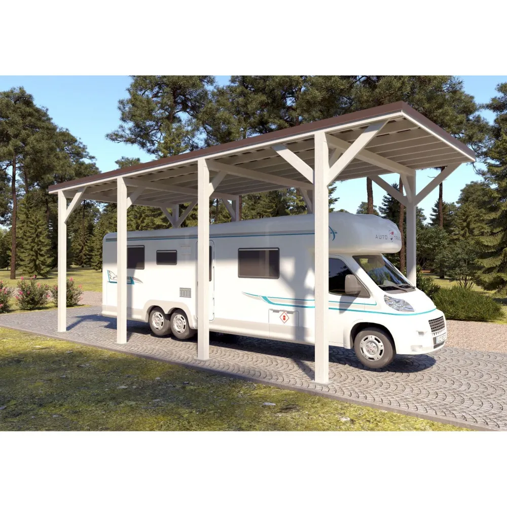 Outlet Matkailuautokatos Ralf 32m2 Autokatokset|Autotallit Yhdelle Autolle
