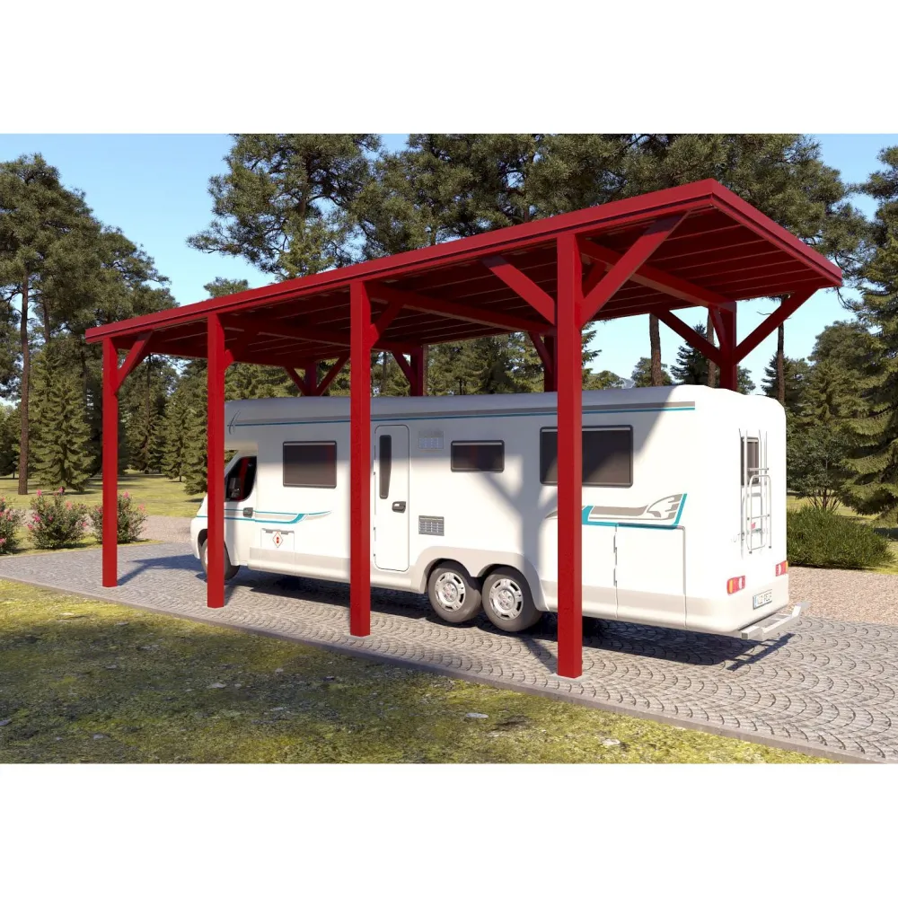 Outlet Matkailuautokatos Ralf 32m2 Autokatokset|Autotallit Yhdelle Autolle
