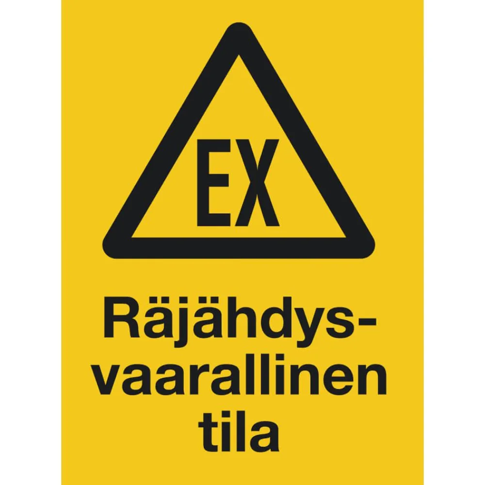 Merkintäkilpi "Räjähdysvaarallinentila", 20x30cm*Suomen Turvakauppa Best
