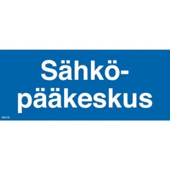 Merkintäkilpi "Sähköpääkeskus", 30x12cm*Suomen Turvakauppa Discount