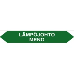 Clearance Merkintätarra/putkistotarra "Lämpöjohto meno", 16x2.5cm, 5kpl Kyltit Ja Varoitustarrat