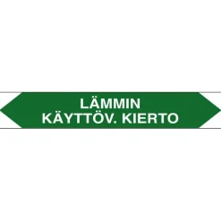 Discount Merkintätarra/putkistotarra "Lämmin käyttäv. kierto", 16x2.5cm, 5kpl Kyltit Ja Varoitustarrat