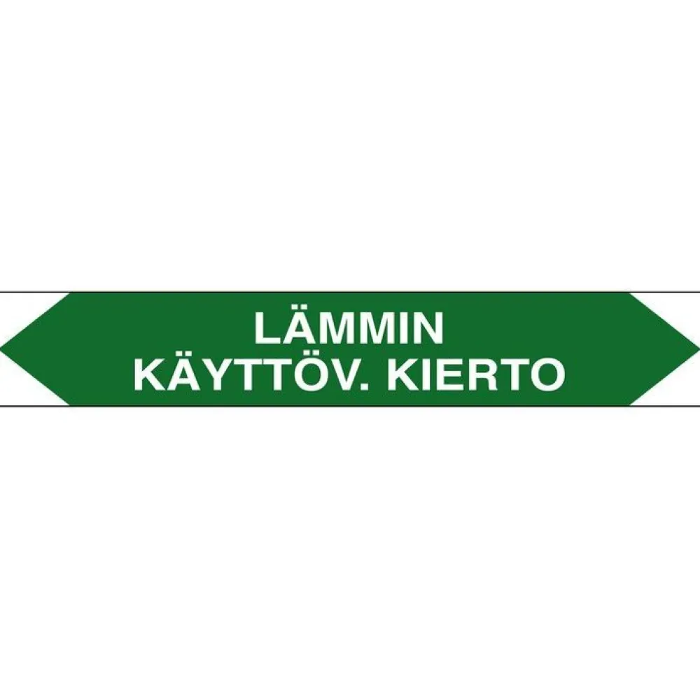 Discount Merkintätarra/putkistotarra "Lämmin käyttäv. kierto", 16x2.5cm, 5kpl Kyltit Ja Varoitustarrat