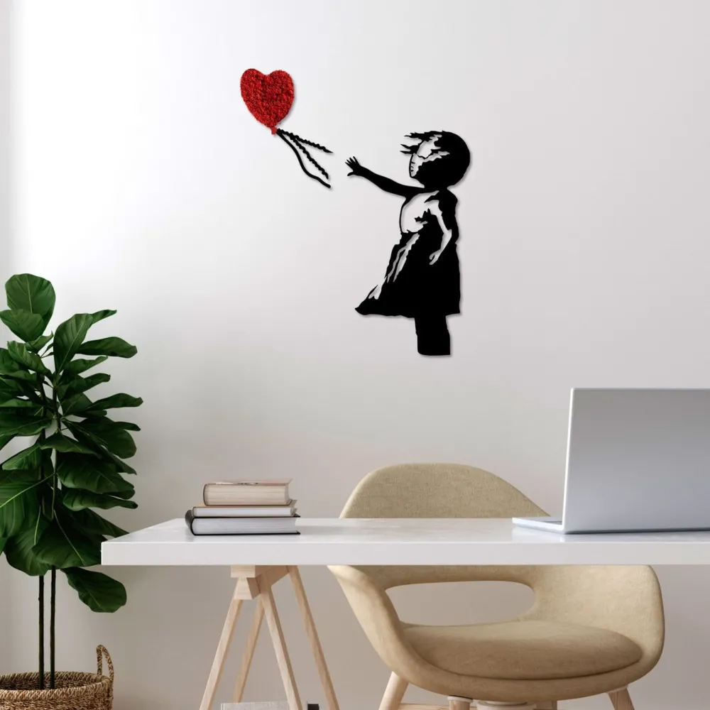 Metallinen seinäkoriste Banksy 13-1, punainen/musta*Linento