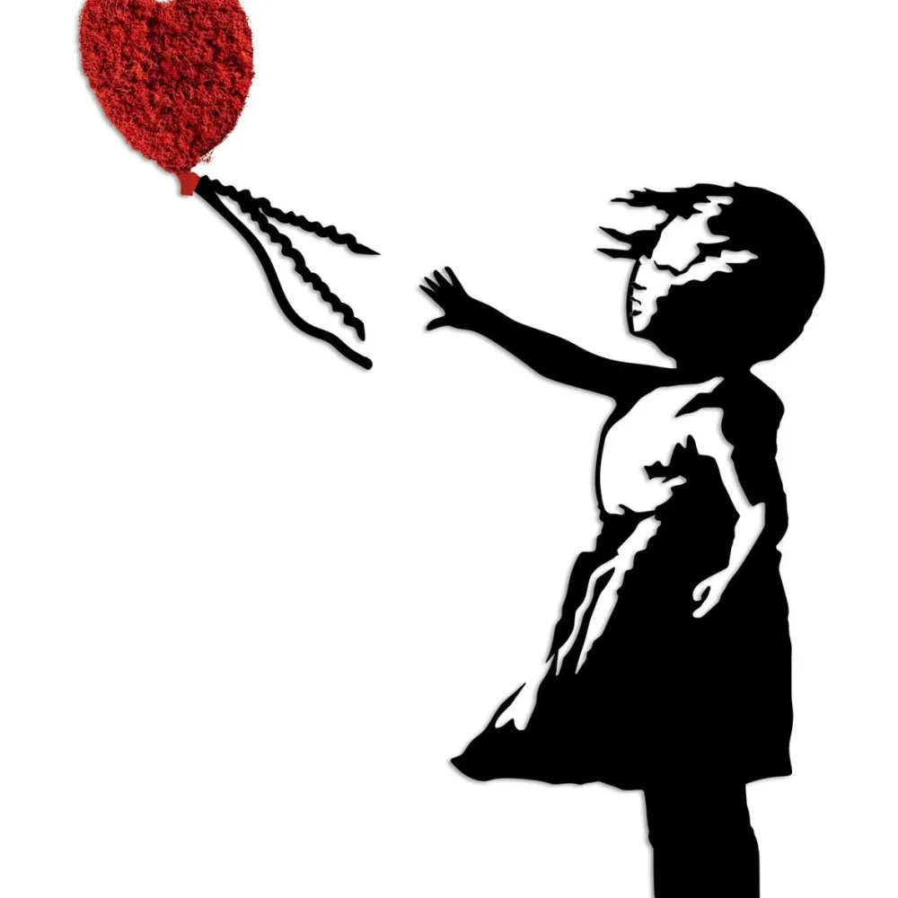 Metallinen seinäkoriste Banksy 13-1, punainen/musta*Linento
