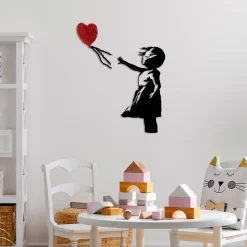 Metallinen seinäkoriste Banksy 13-1, punainen/musta*Linento