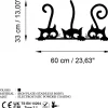Online Metallinen seinäkoriste Cat 5, musta Koriste-Esineet
