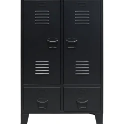 Metallinen vaatekaappi teollinen tyyli 67cm musta*FinePRICE Clearance