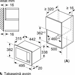 Best Mikroaaltouuni iQ300 BF523LMB3, 50cm, musta, integroitava Liedet Ja Uunit