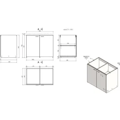 Minikeittiö MCERAMIC, leveys 100cm, keraamisella liedellä*Limatec Online