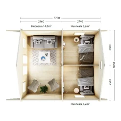 Mökki 220-3 Koitere 28,5 m² sis.parven*Luoman Lillevilla New