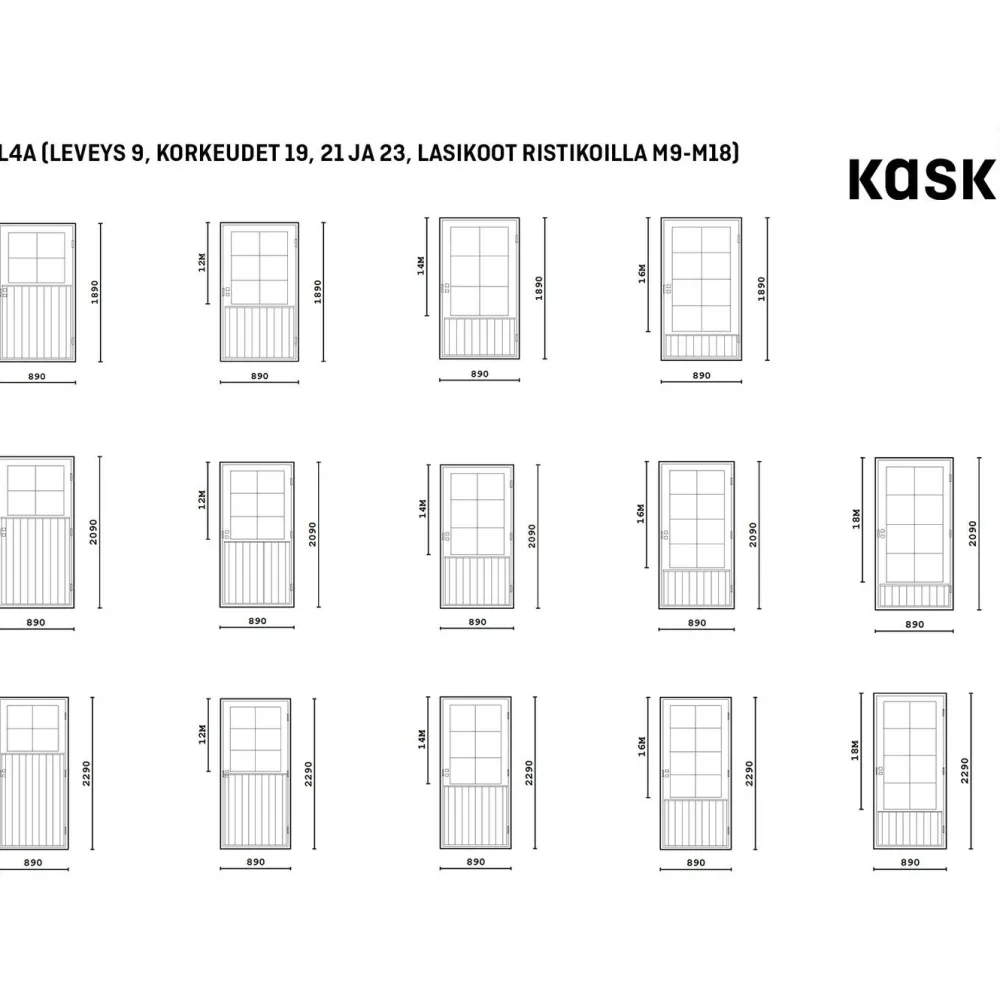 Mökkiovi ML4A M9 mittatilausovi*Kaskipuu Clearance