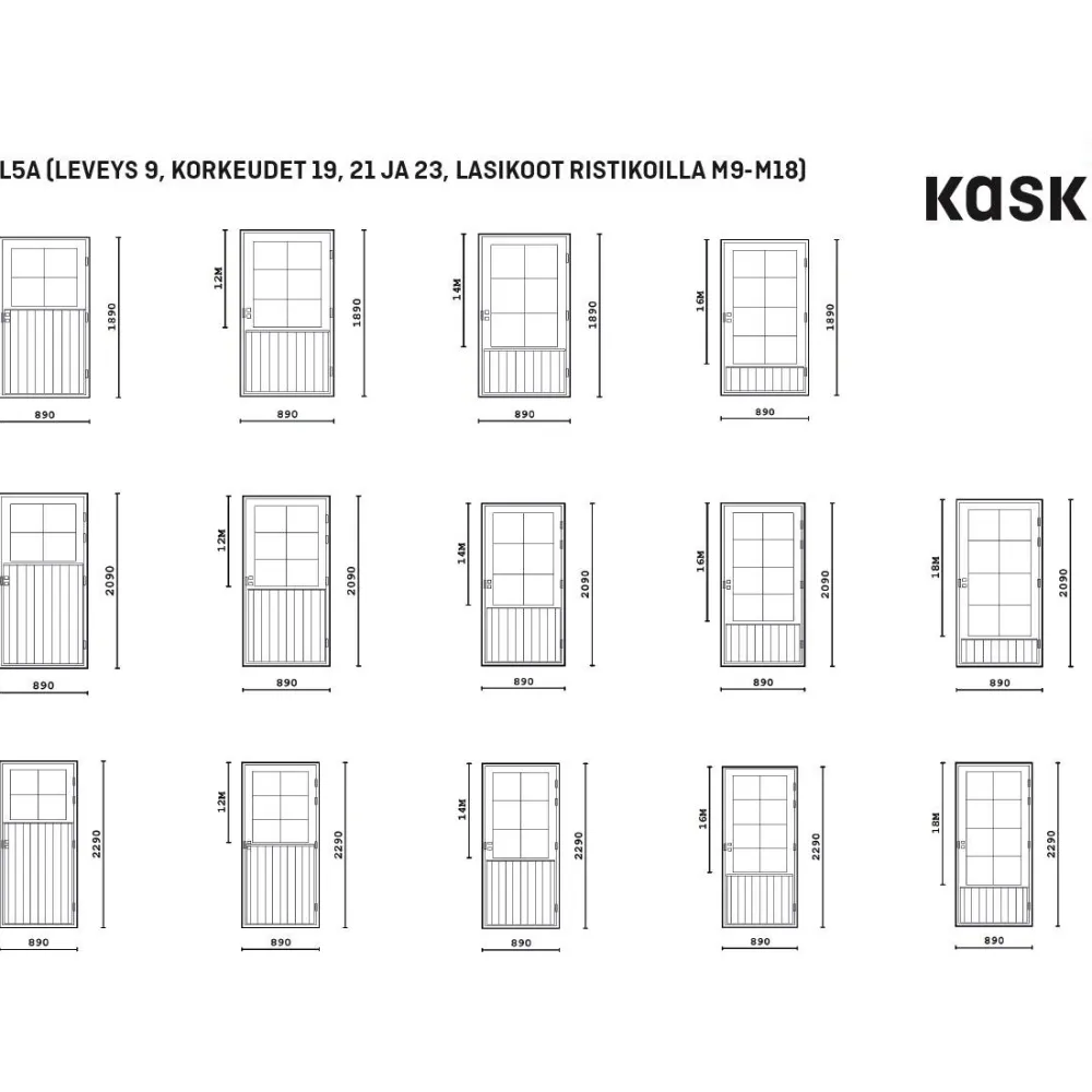 Mökkiovi ML5A M18 mittatilausovi*Kaskipuu Outlet