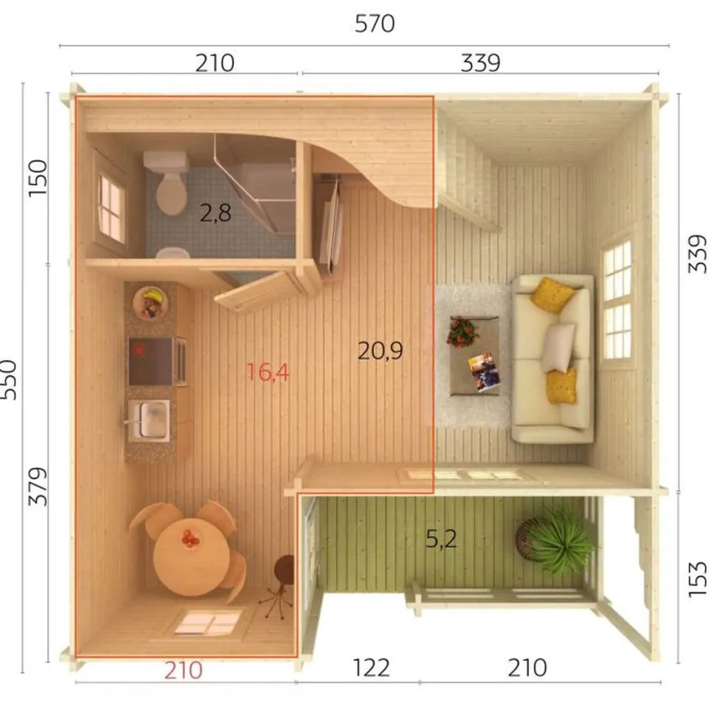 Clearance Mökki Emily 40,1+5,2 m² Kesämökit