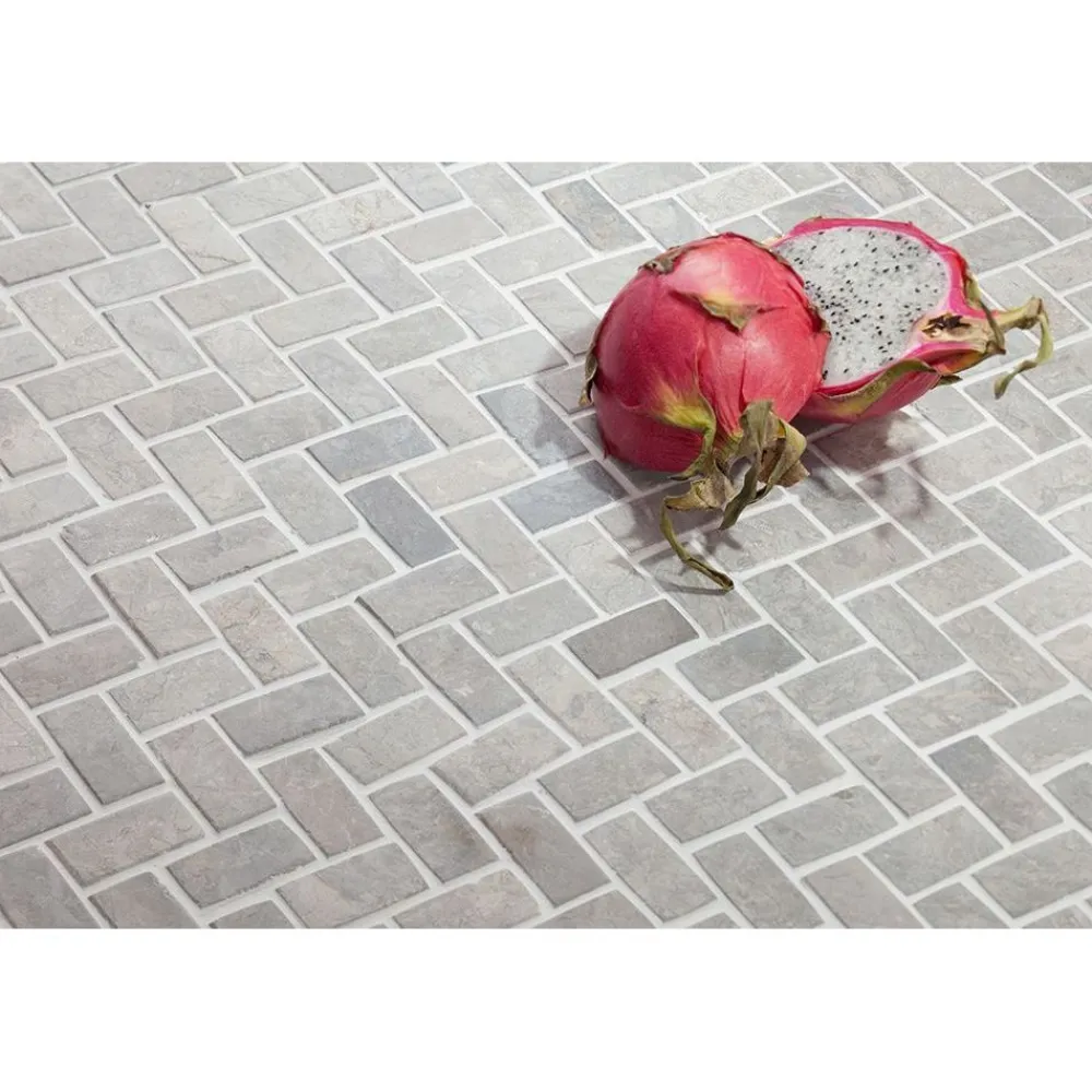 Mosaiikkilaatta Herringbone Light Grey Mini, 20x40mm*Qualitystone Sale