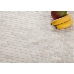 Mosaiikkilaatta Brick Mini White, 20x40mm*Qualitystone