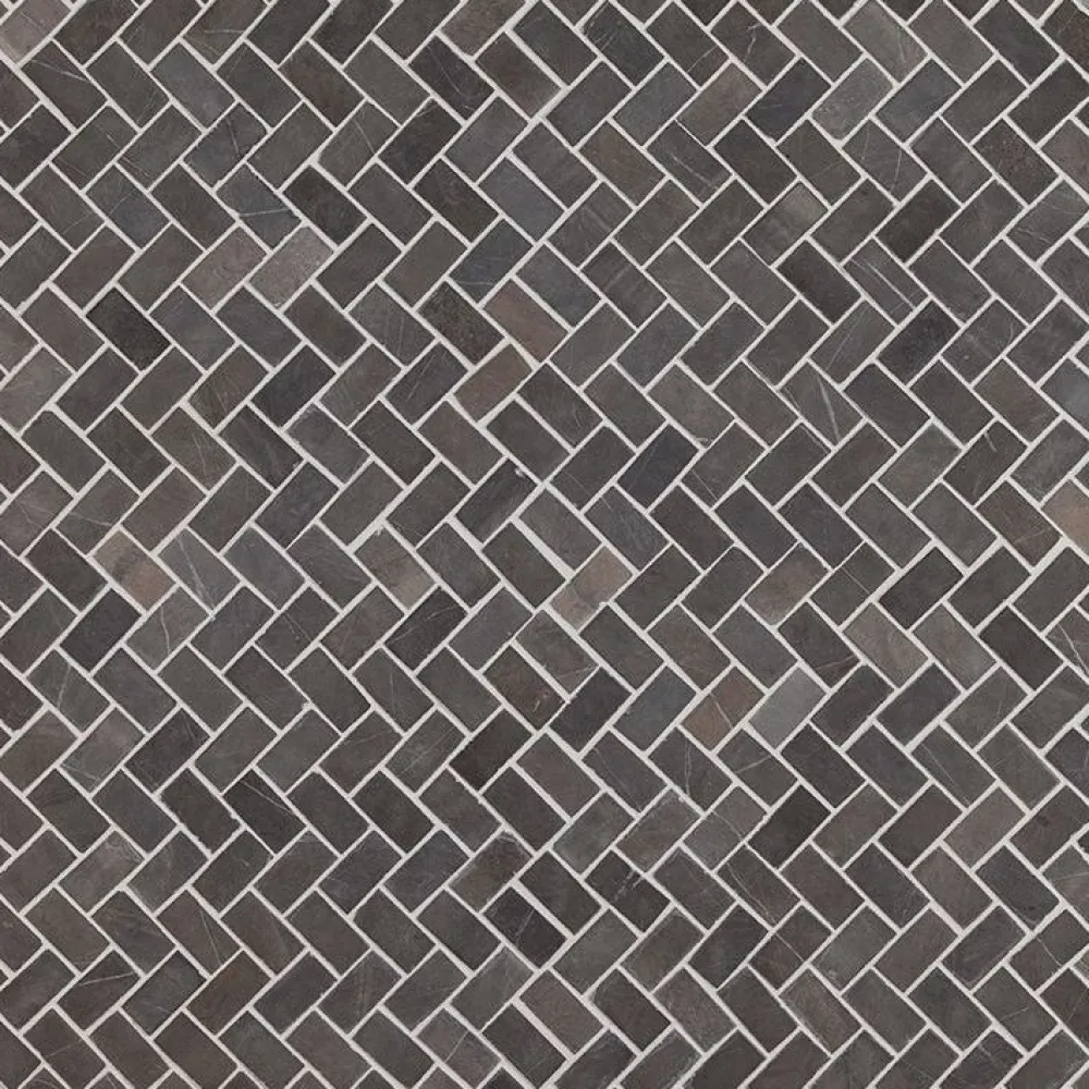 Mosaiikkilaatta Herringbone Grey Mini, 20x40mm*Qualitystone Outlet