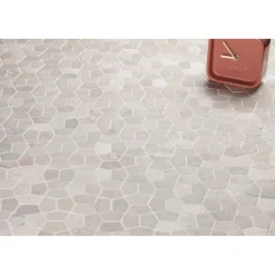 Outlet Mosaiikkilaatta Pentagon Mini White, 30x50mm Marmorilaatat|Pakkasenkestävät Laatat