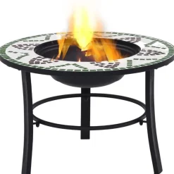 Mosaiikkitulisija 68cm, keramiikka, vihreä*FinePRICE Online