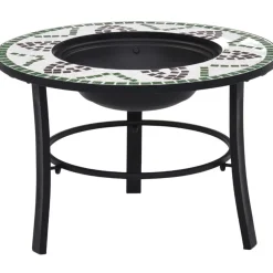 Mosaiikkitulisija 68cm, keramiikka, vihreä*FinePRICE Online