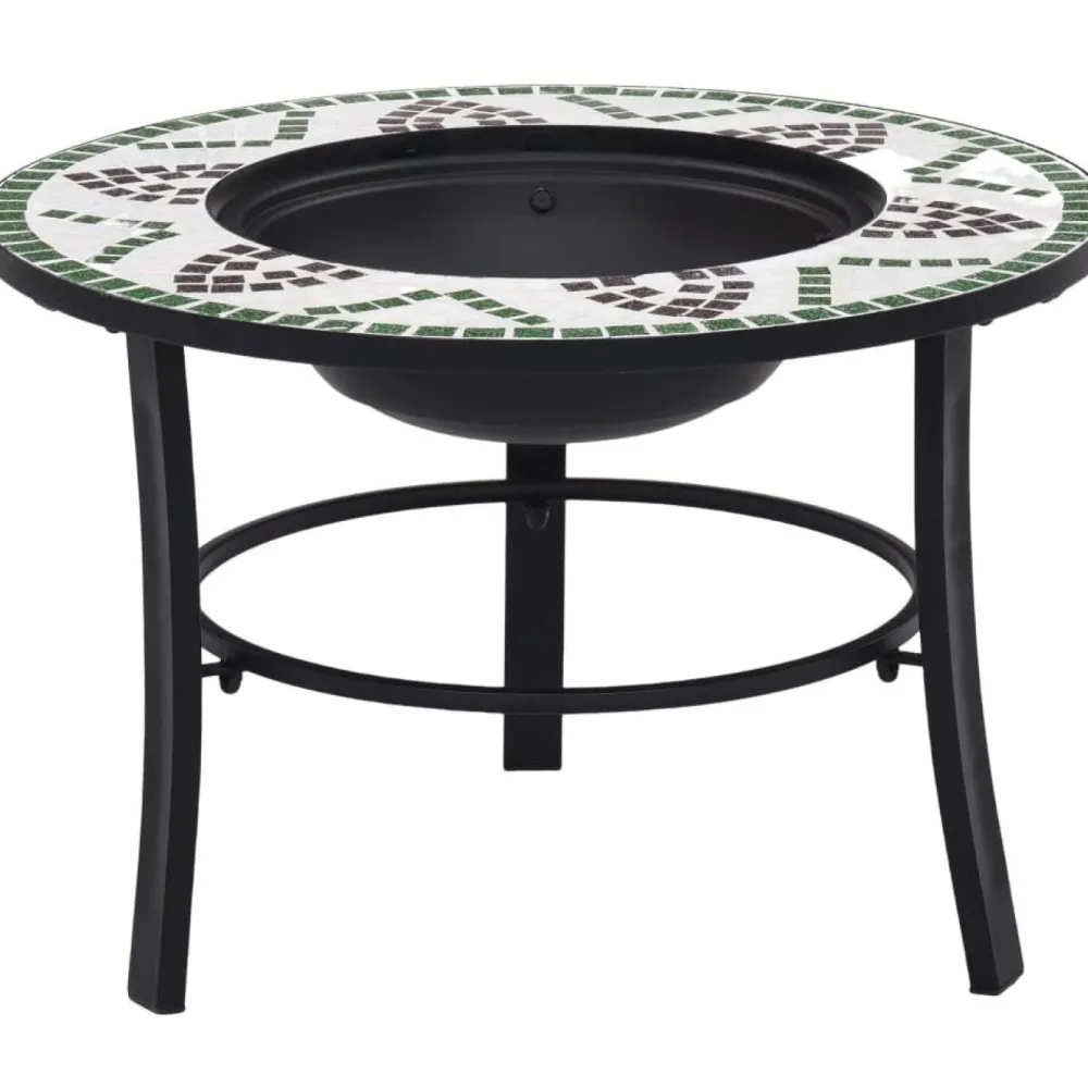 Mosaiikkitulisija 68cm, keramiikka, vihreä*FinePRICE Online