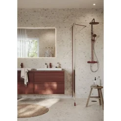 Hot Märkätilan muovimatto Aquarelle Breccia Stone Beige, leveys 2m Märkätilan Muovimatot|Märkätilan Tapetit