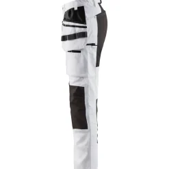 Outlet Naisten housut 7910 Stretch valkoinen/musta Työhousut