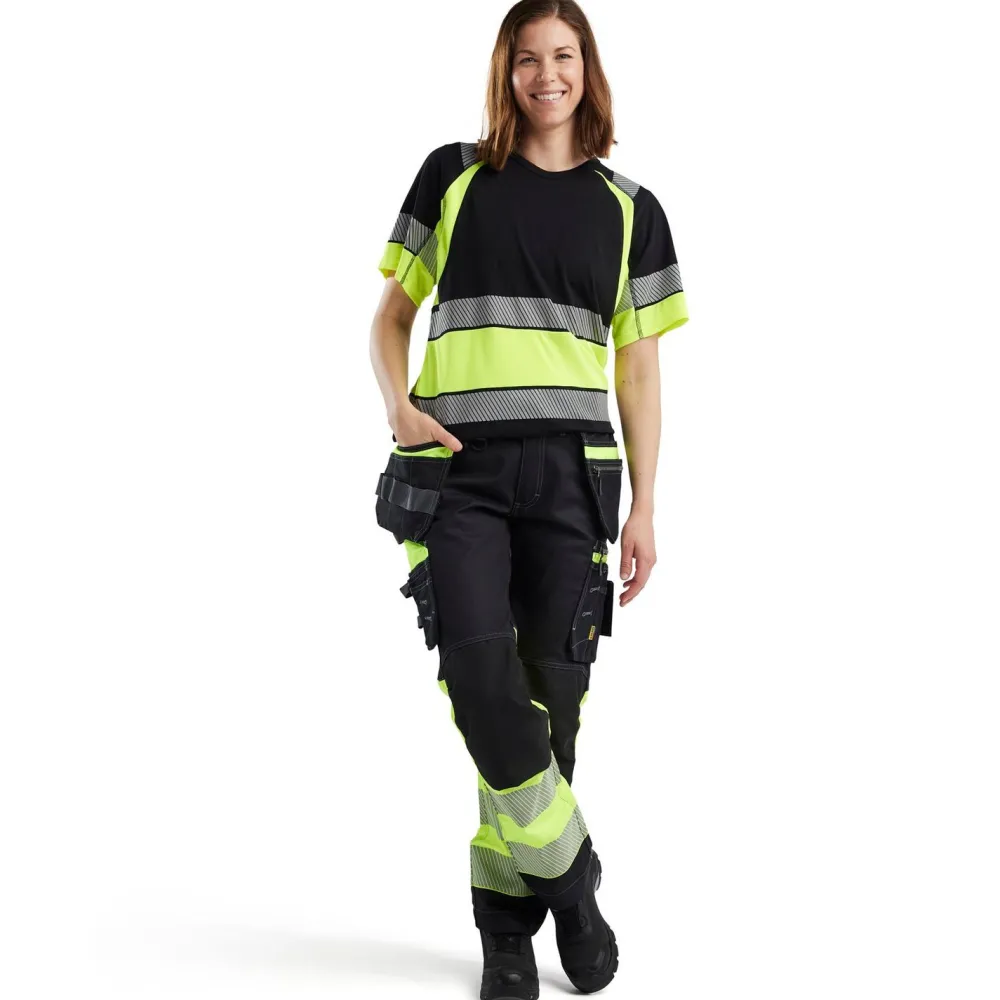 Naisten riipputaskuhousut 7196 Highvis Stretch*Blåkläder Hot