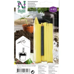 Nimikyltti kasveille , 40 kpl, muovi, keltainen*Nelson Garden Online