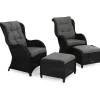 Nojatuoli Marcus 2 kpl jalkarahilla musta*Comfort Garden Discount