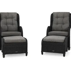 Nojatuoli Marcus 2 kpl jalkarahilla musta*Comfort Garden Discount