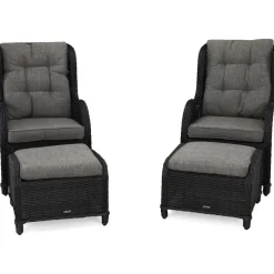 Nojatuoli Marcus 2 kpl jalkarahilla musta*Comfort Garden Discount