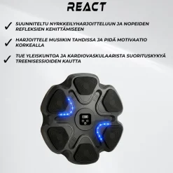Outlet Nyrkkeilykone Bluetooth Pro, sis. hanskat, latauskaapeli, käyttöohje ja kiinnitysteipit Nyrkkeily