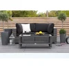 Oleskeluryhmä Bahamas 2-istuttava sohva + sohvapöytä hyllyllä tummanharmaa/musta*Comfort Garden Sale