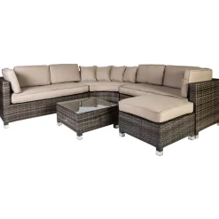 Oleskeluryhmä Dawson, 6 istuttava, ruskea/beige*Home4you Outlet