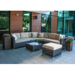 Oleskeluryhmä Dawson, 6 istuttava, ruskea/beige*Home4you Outlet